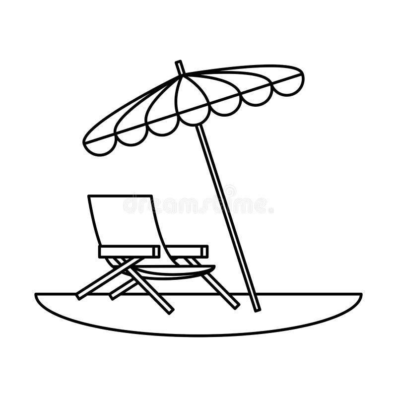 Chair beach and umbrella stock vector. Illustration of glowing - 21477171