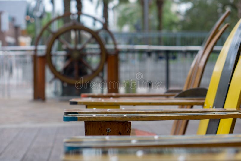 Chairs boat dock stock image. Image of holiday, chair 1189677