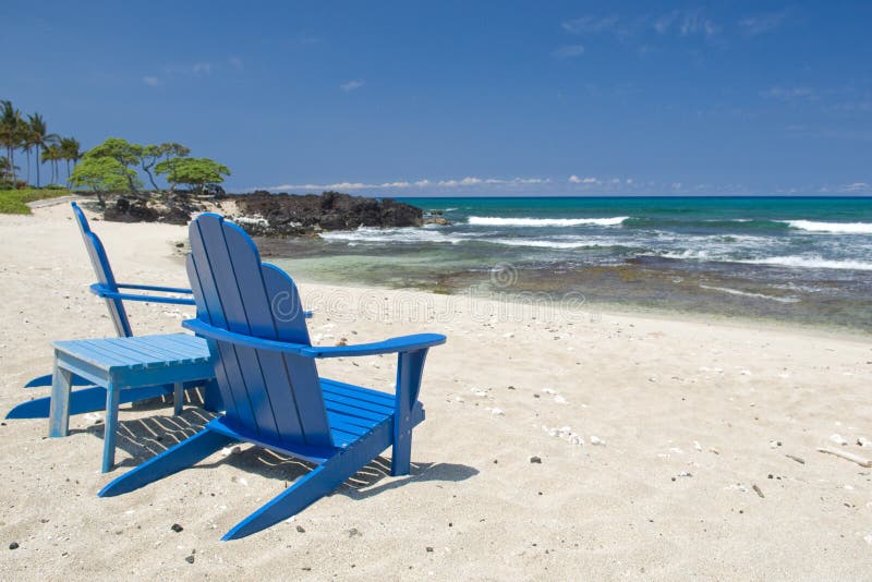 Beach Chairs Hawaii stock image. Image of chairs, table 13991693