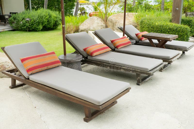 Beach chairs stock photo. Image of shadow, leisure, seashore - 35000998