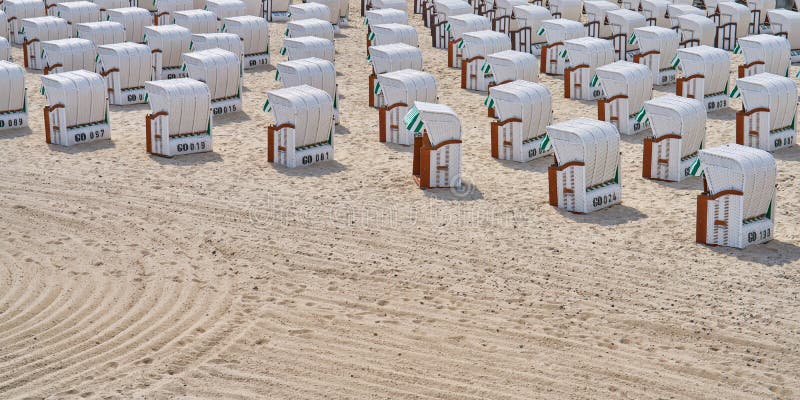 Beach chairs near Sellin Pier stock photography Beach chairs near Sellin Pier stock photography