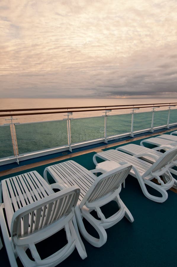 Beach chairs on ship