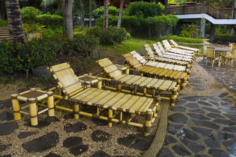 Beach Chairs in a Tropical Resort Stock Image Image of rest, concept