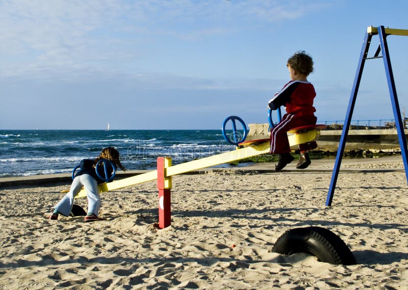 Beach, children, swing