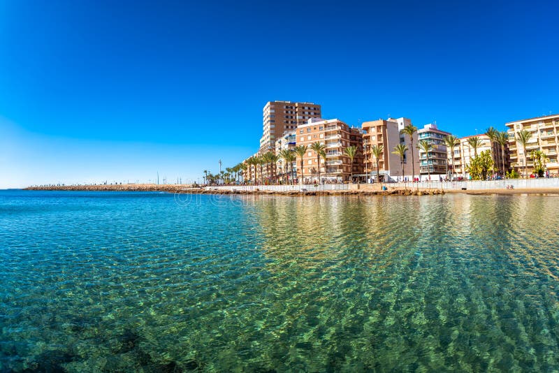 Beach and Cityscape. Torrevieja, Spain Stock Image Image of travel