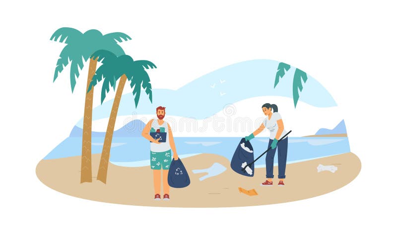 beach clean up clip art black and white