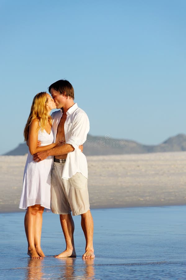 Beach Couple Kiss Stock Image Image Of Lifestyle Candid 23871849