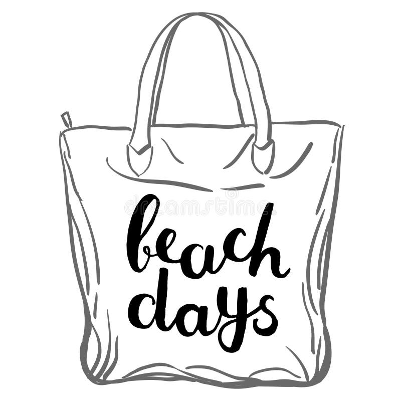 Watercolor Beach Bag Illustration Hand Drawn Straw Tote Bag With