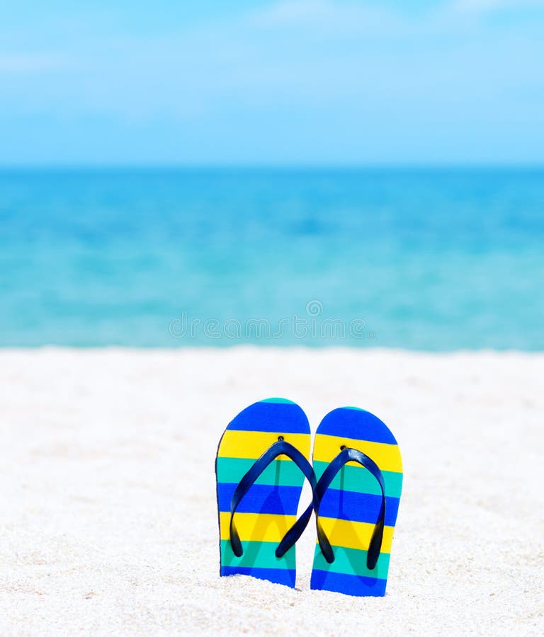 191 Beach Scene Flip Flops Sandals Summer Vacation Stock Photos - Free ...