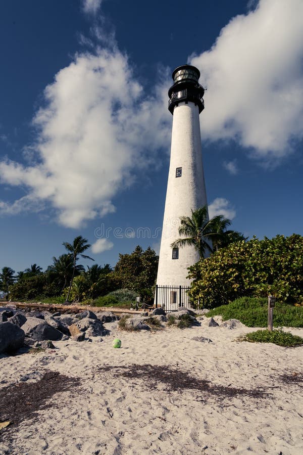 Beach Florida Lighthouse. Cape Florida Lighthouse, Key Biscayne, Miami