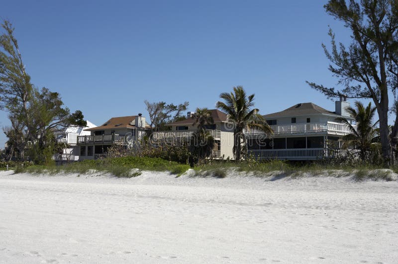 Beach front houses royalty free stock photography
