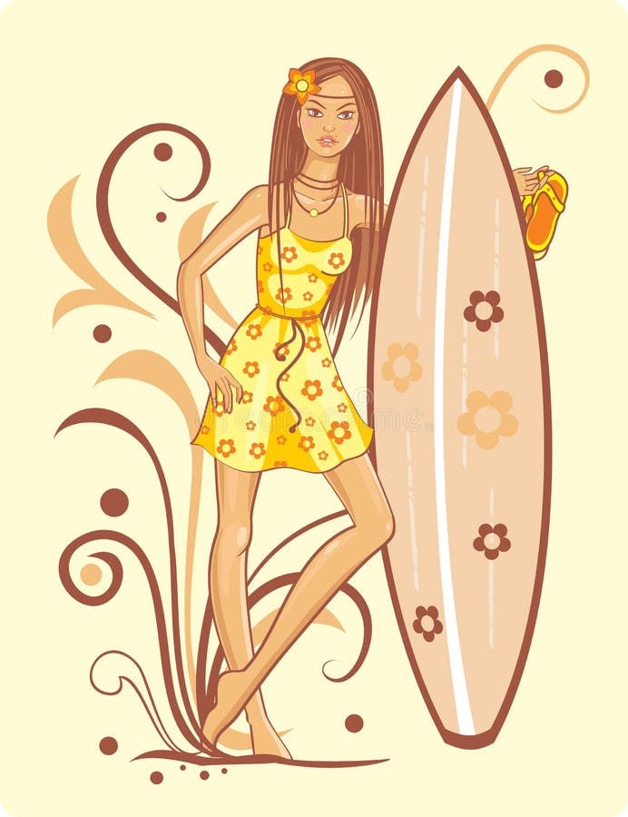 Beach Girl Stock Vector Illustration Of Palm Girl Beautiful 13503622