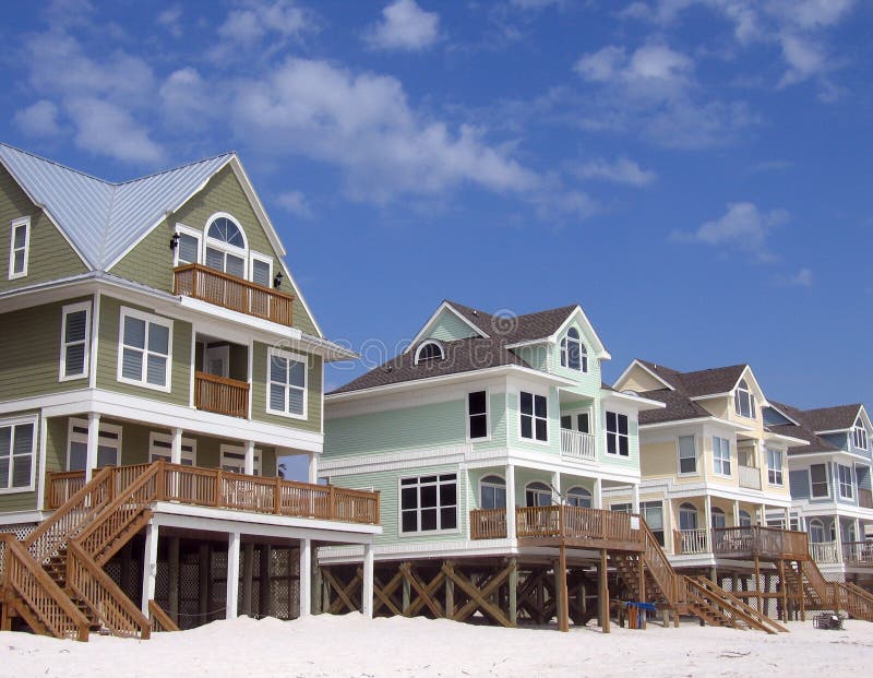 Beach Homes on Blue Sky Background Stock Image Image of realtor