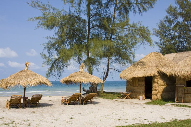 Beach in Cambodia stock image. Image of beautiful, bungalow 14392089