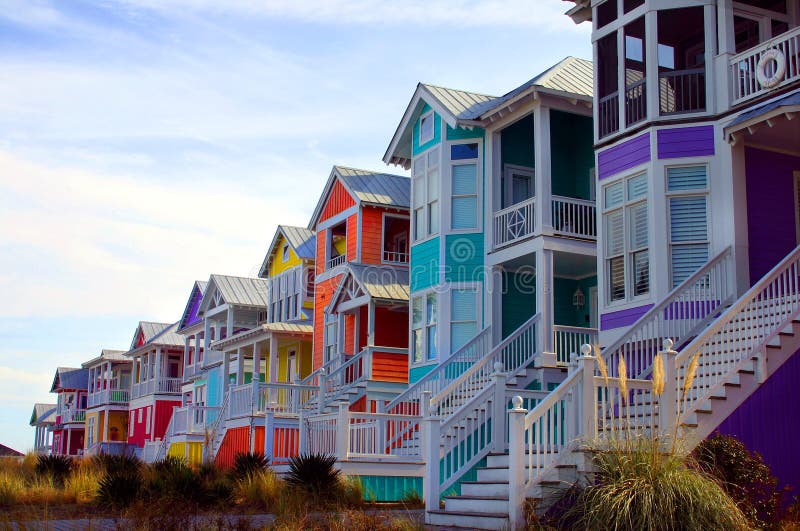 Beach houses stock image Beach houses stock image