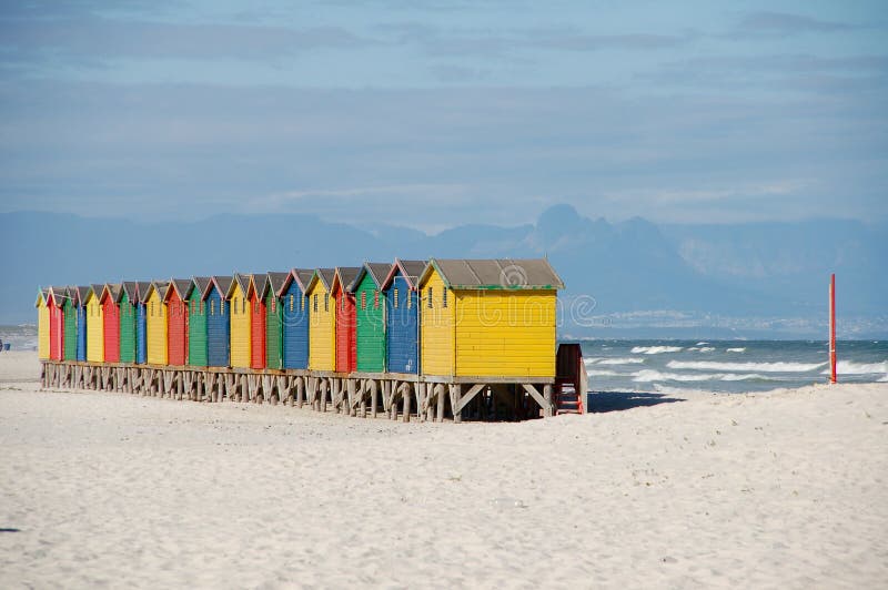 Colorful beach houses capetown south africa. Colorful beach houses capetown south africa