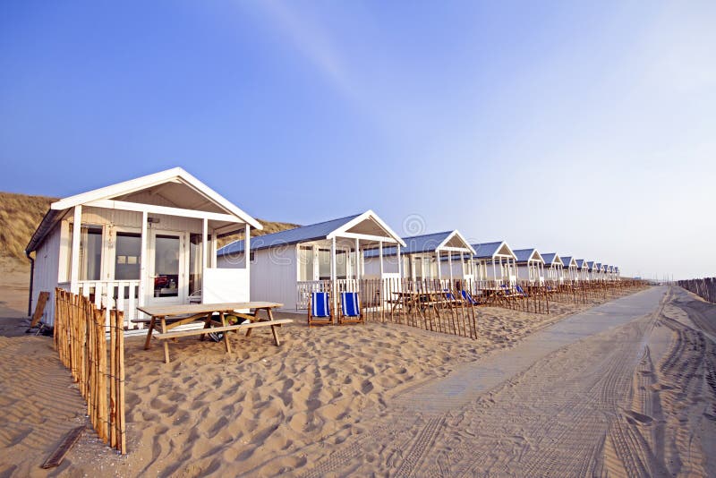 Beach Houses At The Coast In The Netherlands Stock Photo ...