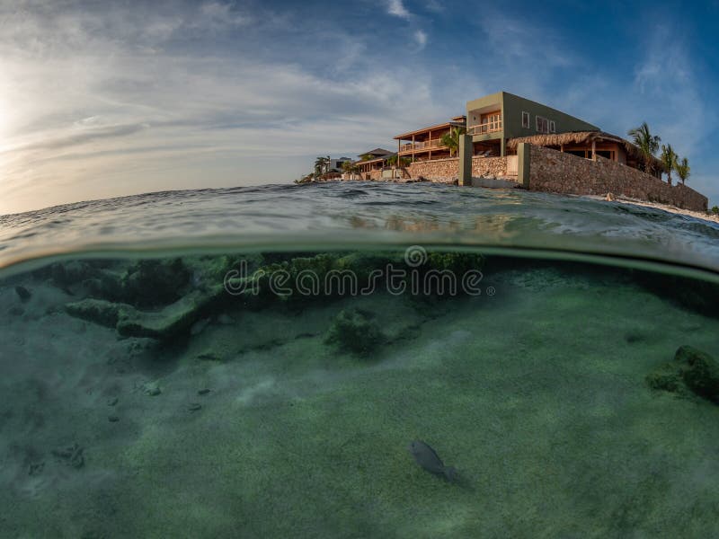 Beach houses at the Lake in Bonaire. Caribbean Diving holiday