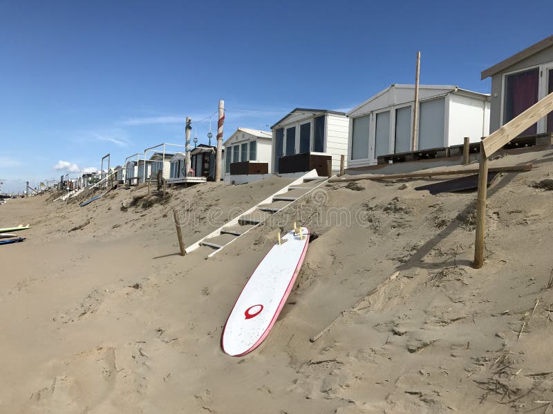 Beach houses zandvoort stock photo. Image of house, holland 134989868