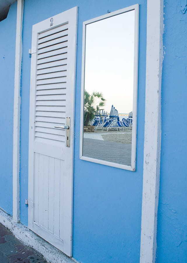 Beach hut door stock image. Image of umbrella, pretty 15406145