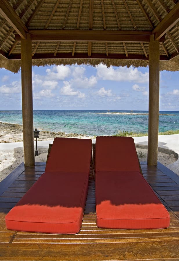 Beach hut on tropical island