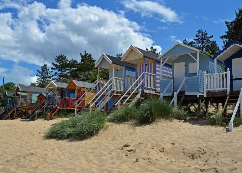 Beach Huts at Wells-next-the-Sea Stock Photo - Image of trees, norfolk ...