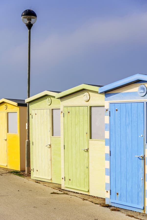 Beach huts royalty free stock photos