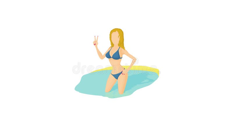 Beach icon animation royalty free illustration
