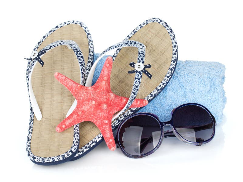 Beach items stock image. Image of flipflop, style, bright 31164155