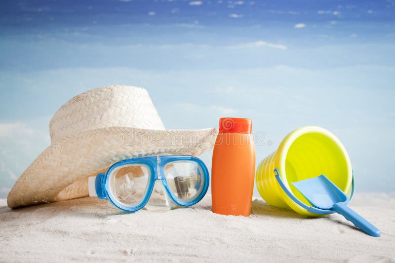 Beach Items, Vacation Background Stock Photo Image of snorkel