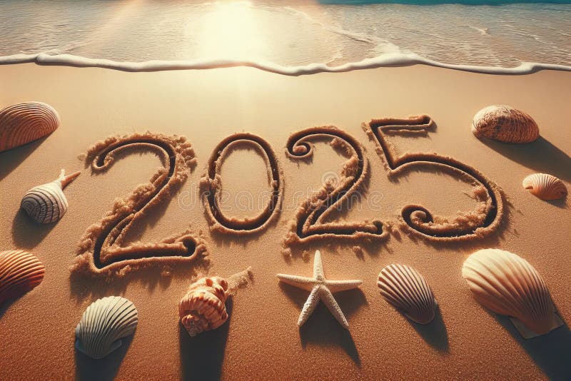 Beach with Large Number 2025 Shells and a Large Number of Stars Stock Image Image of symbol