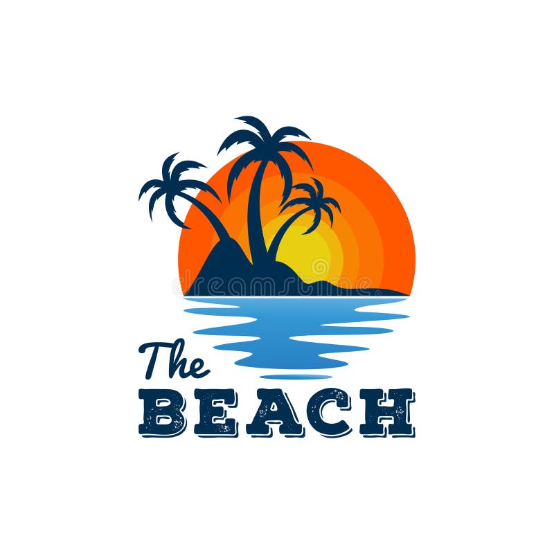 Beach Logo Abstract Gradient Color Stock Illustration - Illustration of