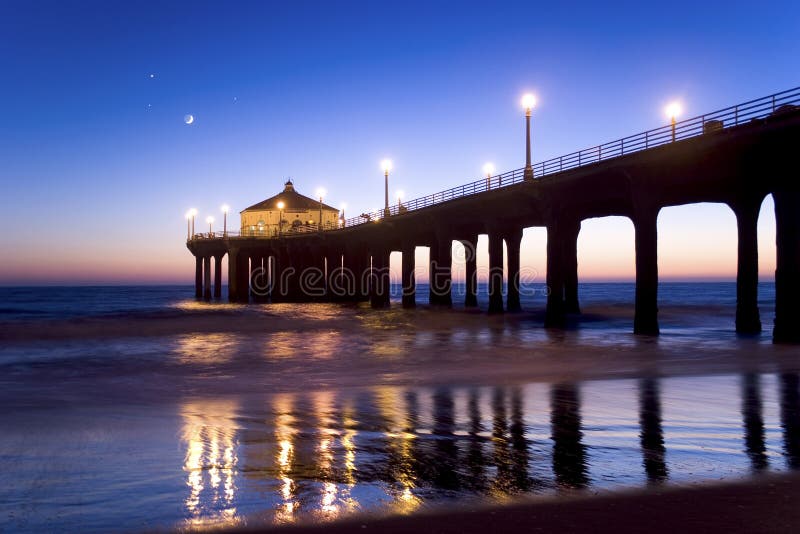 beach manhattan pier twilight στοκ εικόνες με δικαίωμα ελεύθερης χρήσης beach manhattan pier twilight στοκ εικόνες με δικαίωμα ελεύθερης χρήσης