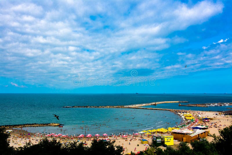 Beach in Constanta City Romania Editorial Photo Image of water, city