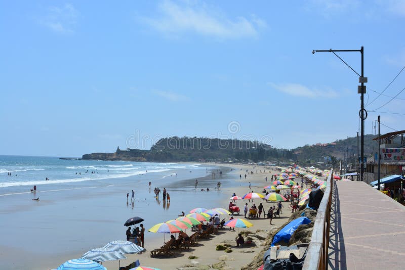 Beach of MontaÃ±ita, Ecuador, during the summer.