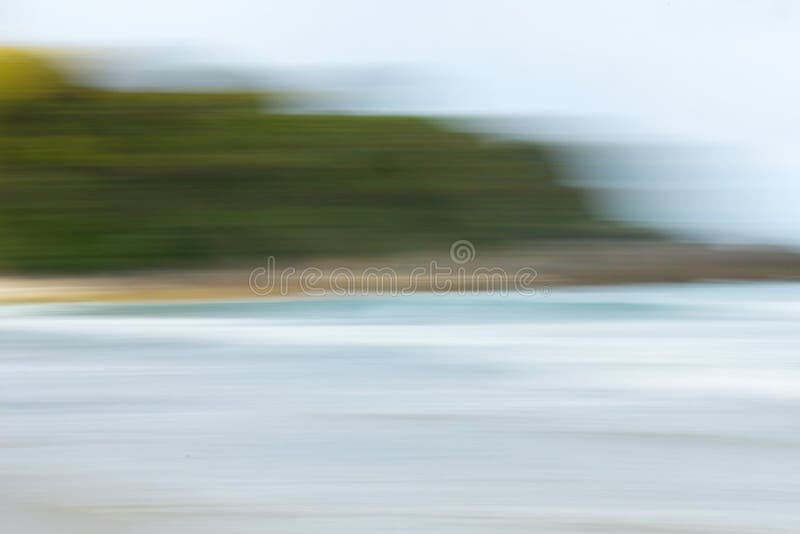 Motion Blur Beach and Bay Scenes Ideal for Calming or Backgrounds Stock