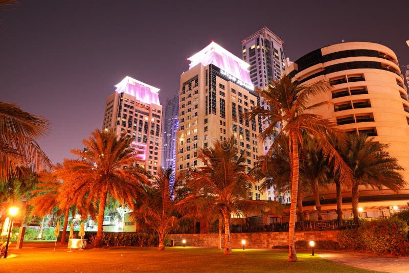Beach Night Illumination of the Luxury Hotel Stock Image Image of