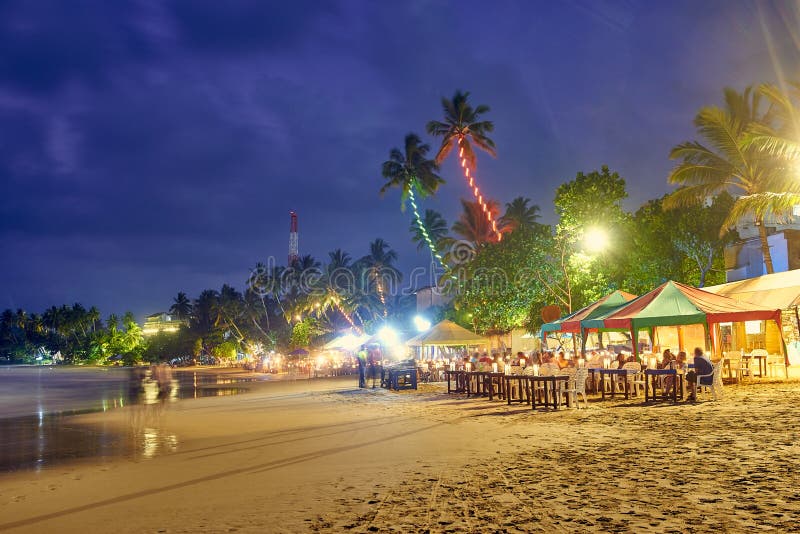 Beach at night in Sri Lanka