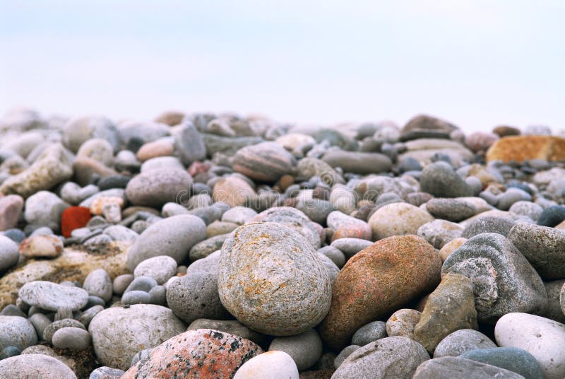 Beach pebbles stock image