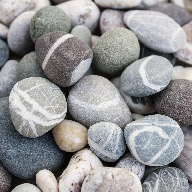 Beach pebbles close up