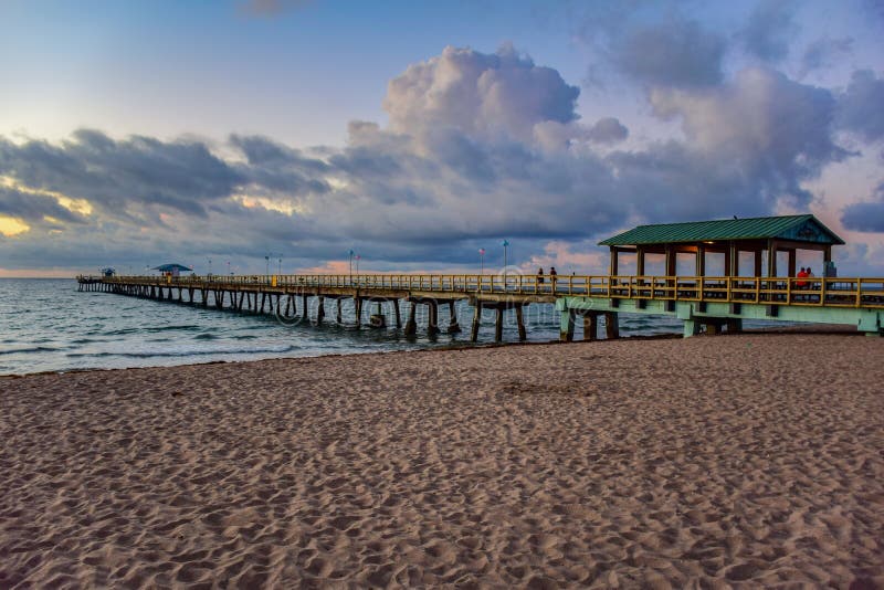 Beach Pier at Sunrise stock photography