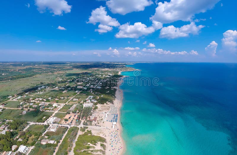 The Beach in Punto Prosciutto, Pulia, Italy Stock Image - Image of ...