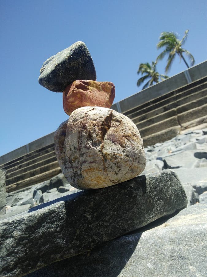 Beach rock sculpture stock photo. Image of beach, steps 146915544