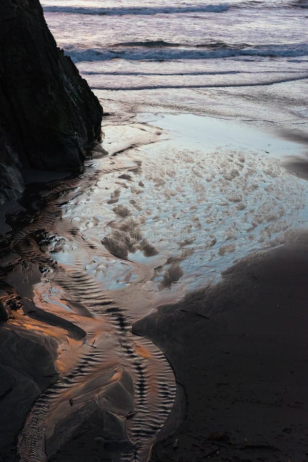 Beach Rock Waves Sunset Light Stock Photo Image of shoreline