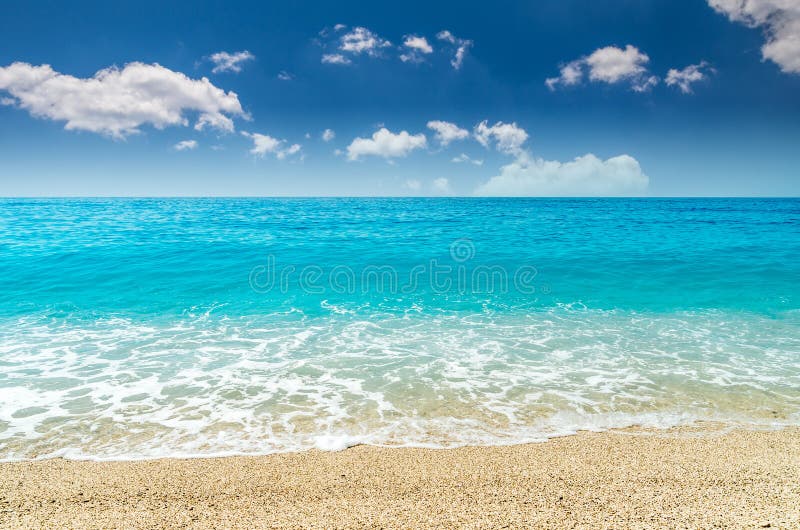 Beach, only Sand and Crystal Clear Water. Stock Photo - Image of ...
