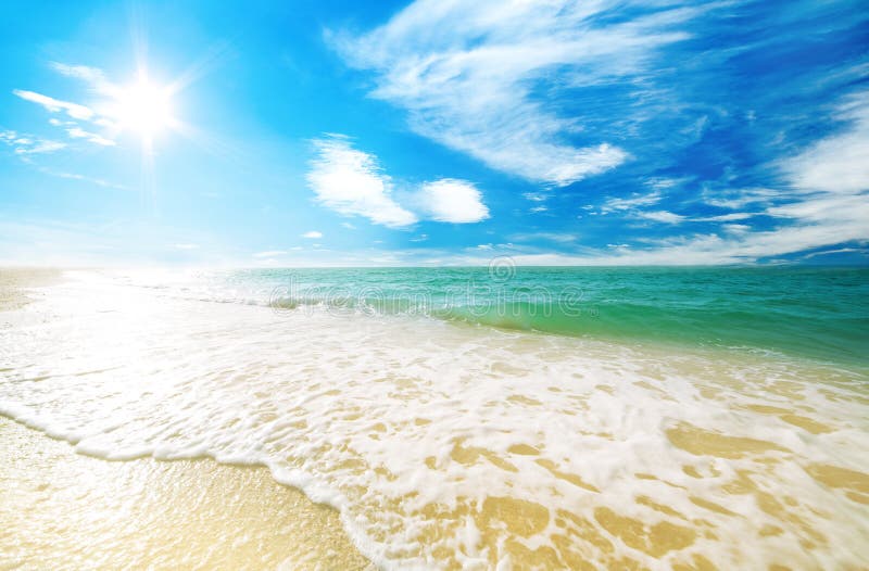 Beach sand and sky with clouds