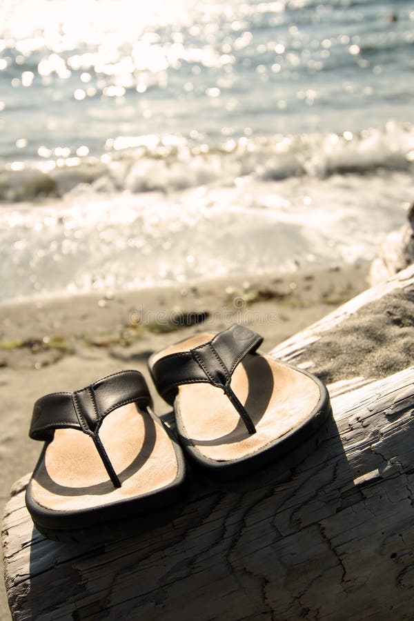sandals by beach