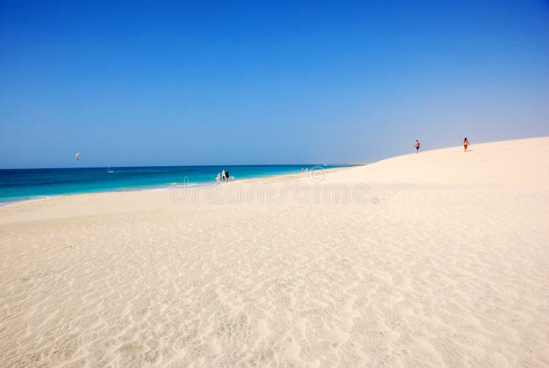 Krásne pláže v Santa Maria, Ostrov Sal, Cape Verde.