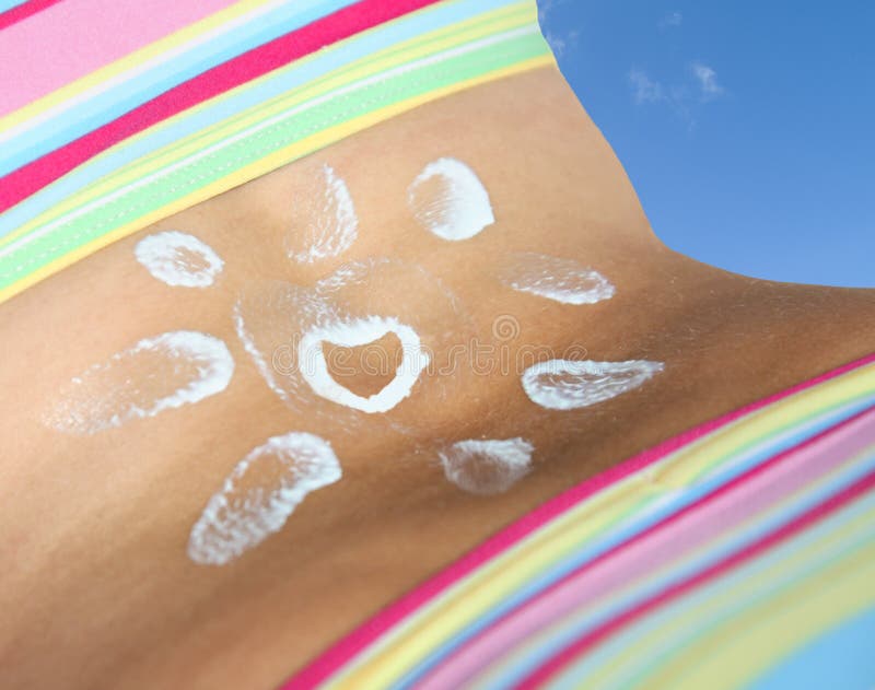 Beach Scene Sun Protection Stock Image Image of vacation, care 1719981