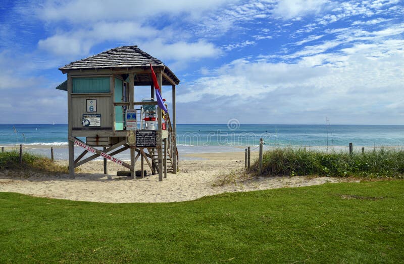 Beach scene with waves in Atlantic Ocean in Florida